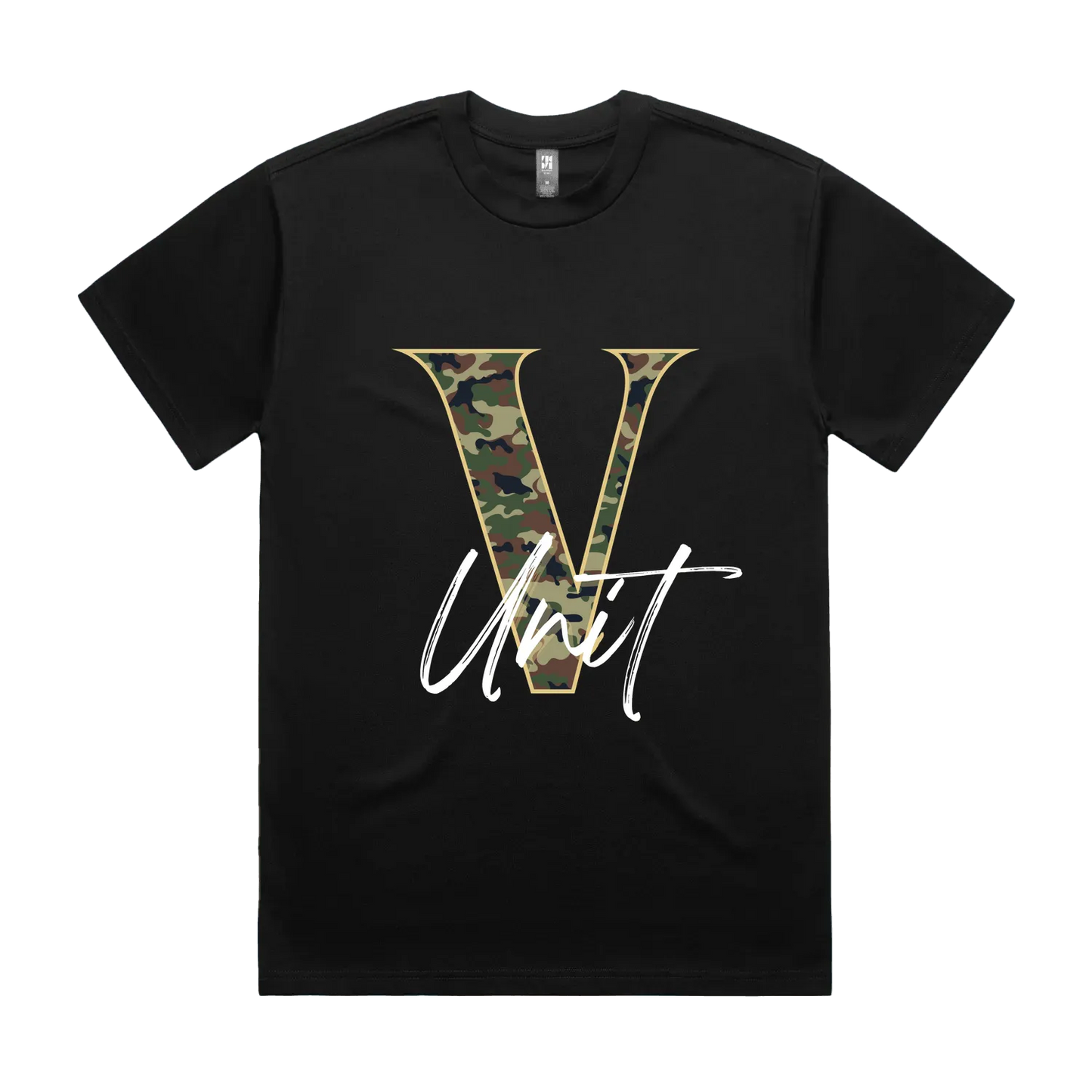 Black front flat lay
