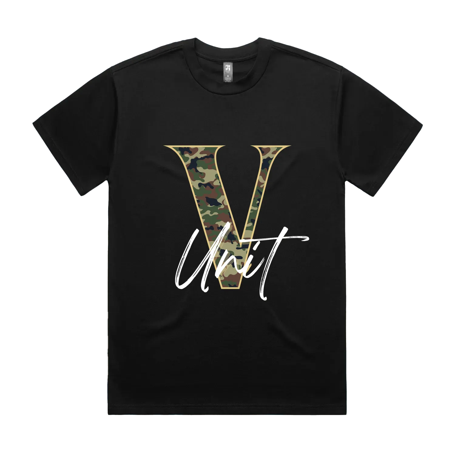 Black front flat lay
