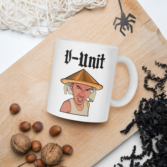 Hoey V-Unit White glossy mug