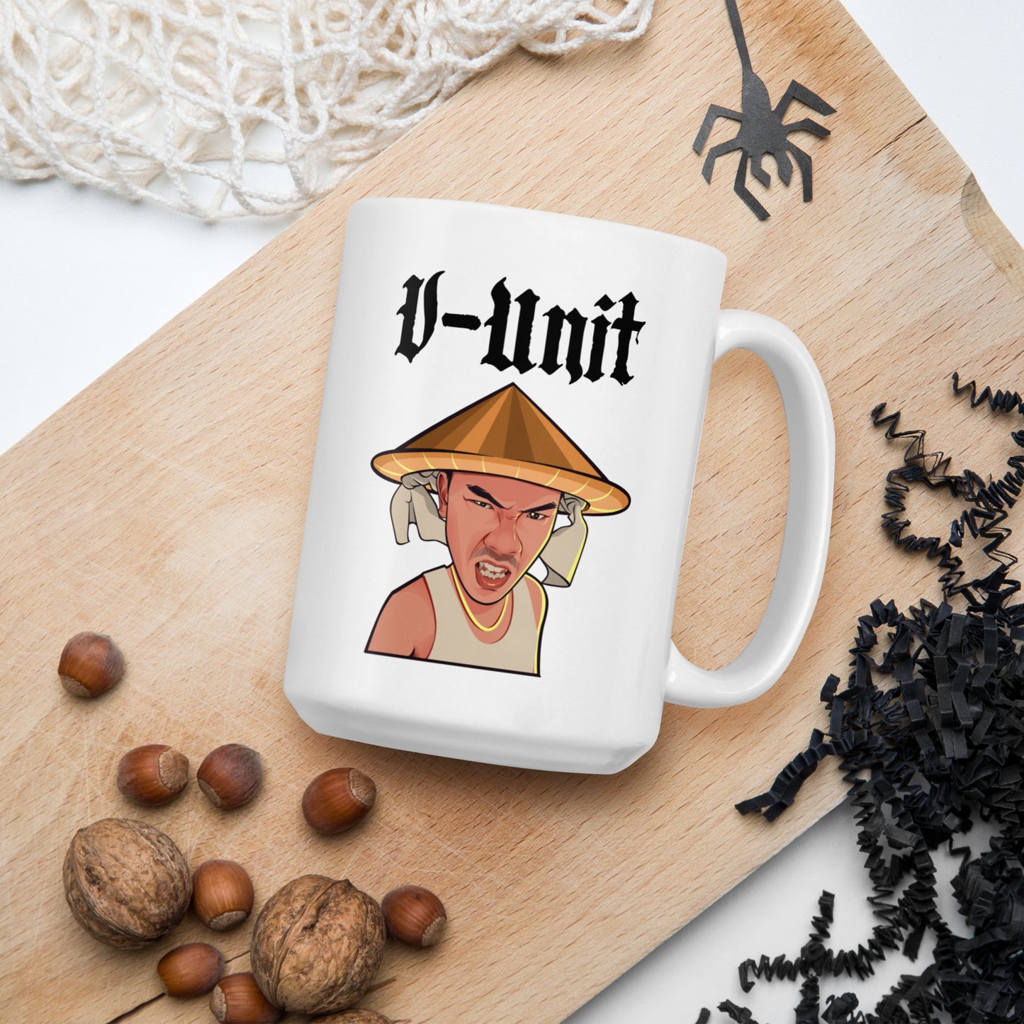 Hoey V-Unit White glossy mug